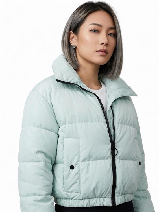 Garage Jackets & Blazers - Garage Mint Green Cropped Puffer Jacket